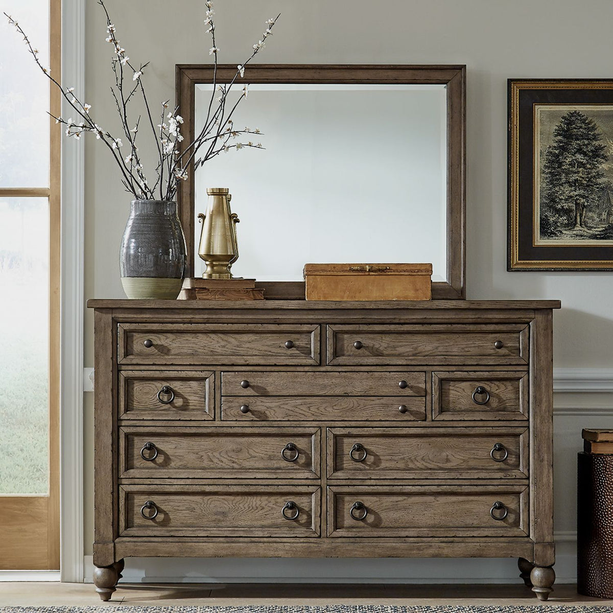 615-BR-DM - Dresser & Mirror - Liberty Furniture
