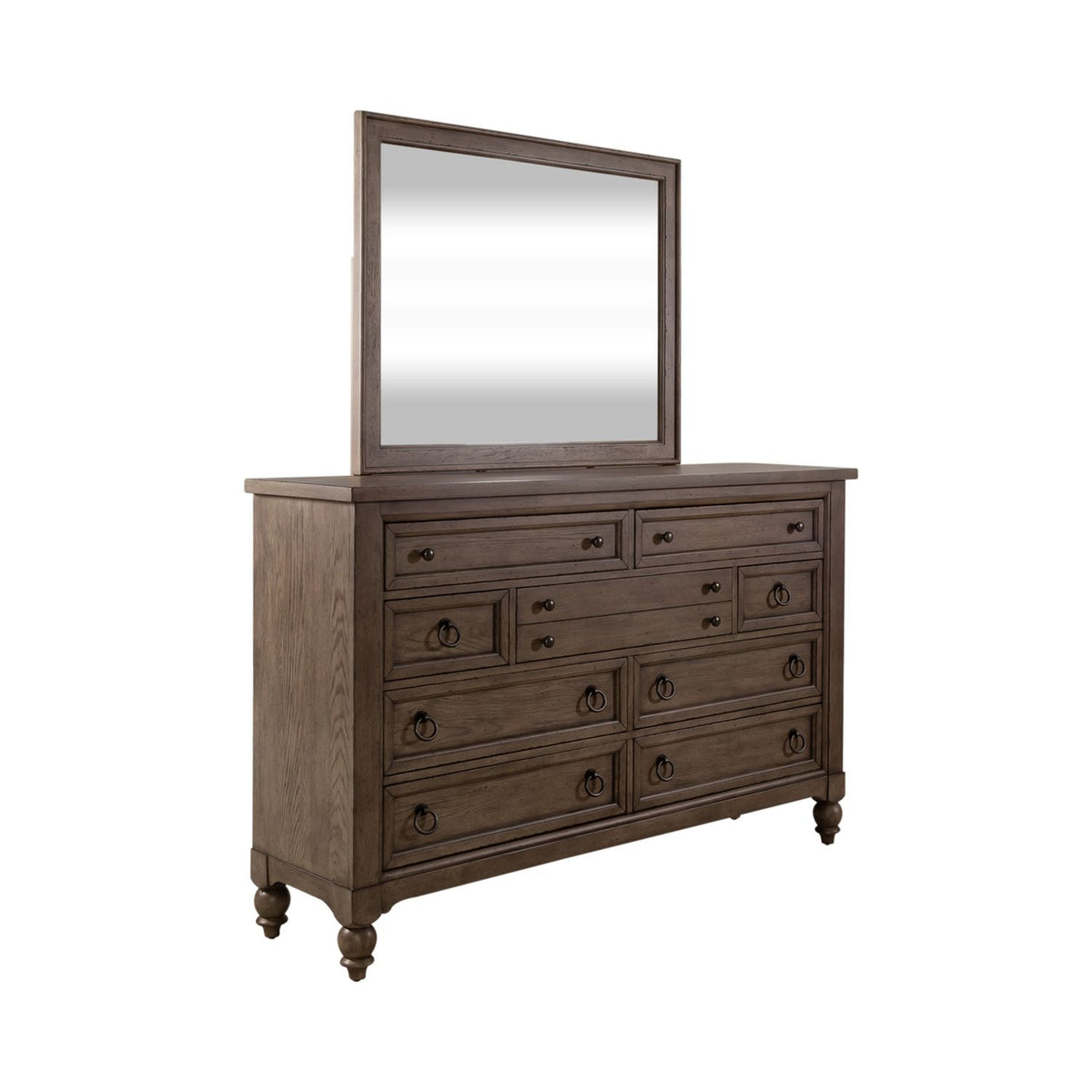 615-BR-KSHDMCN - King Shelter Bed, Dresser & Mirror, Chest, Night Stand - Liberty Furniture