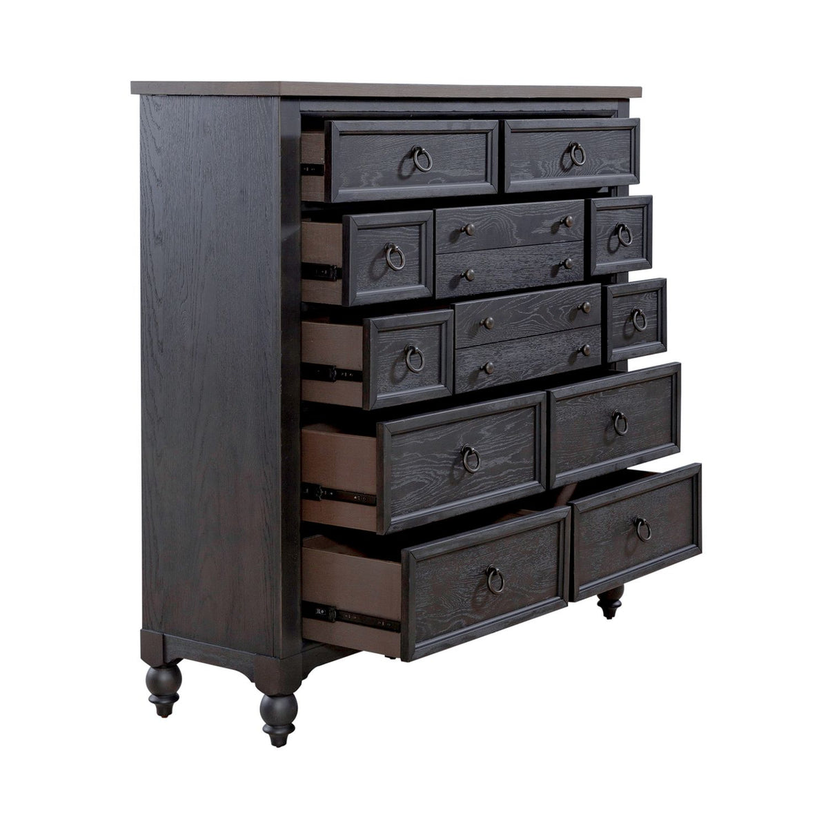 615-BR32-B - 12 Drawer Chesser - Black - Liberty Furniture