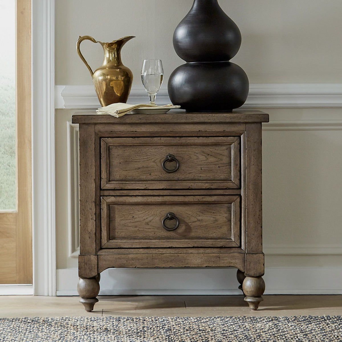 615-BR61 - 2 Drawer Night Stand w/ Charging Station - Liberty Furniture