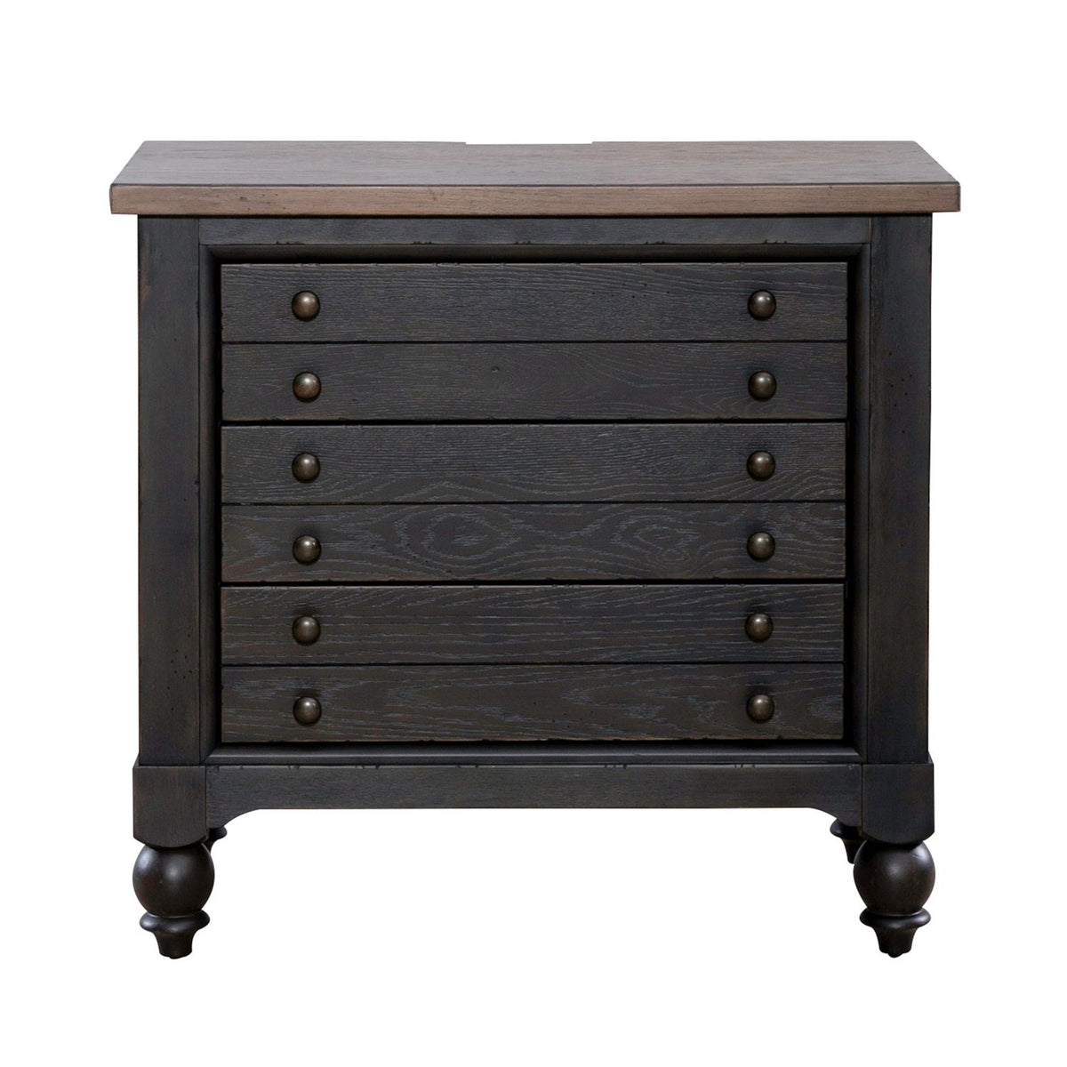 615-BR62-B - Bedside Chest w/ Charging Station - Black - Liberty Furniture