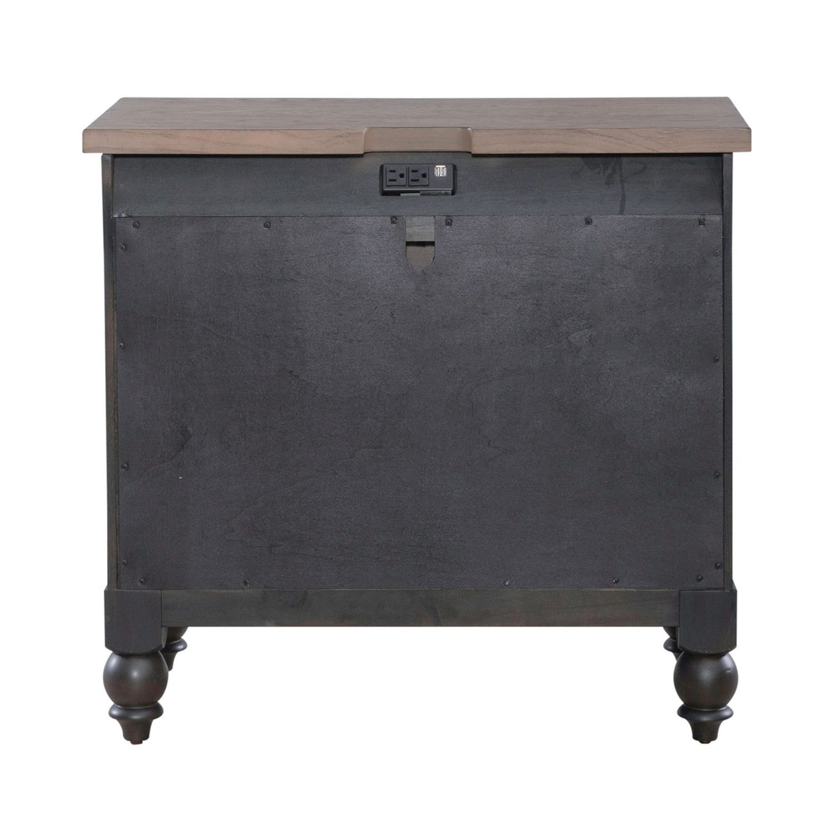 615-BR62-B - Bedside Chest w/ Charging Station - Black - Liberty Furniture