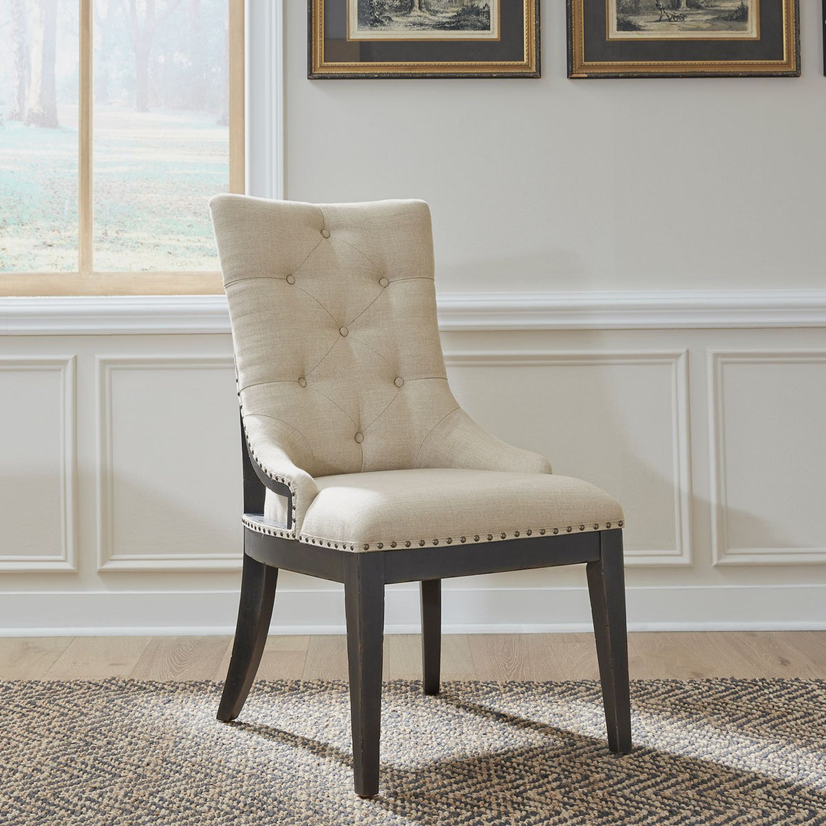 615-C6501S-B - Uph Shelter Side Chair- Black (RTA) - Liberty Furniture