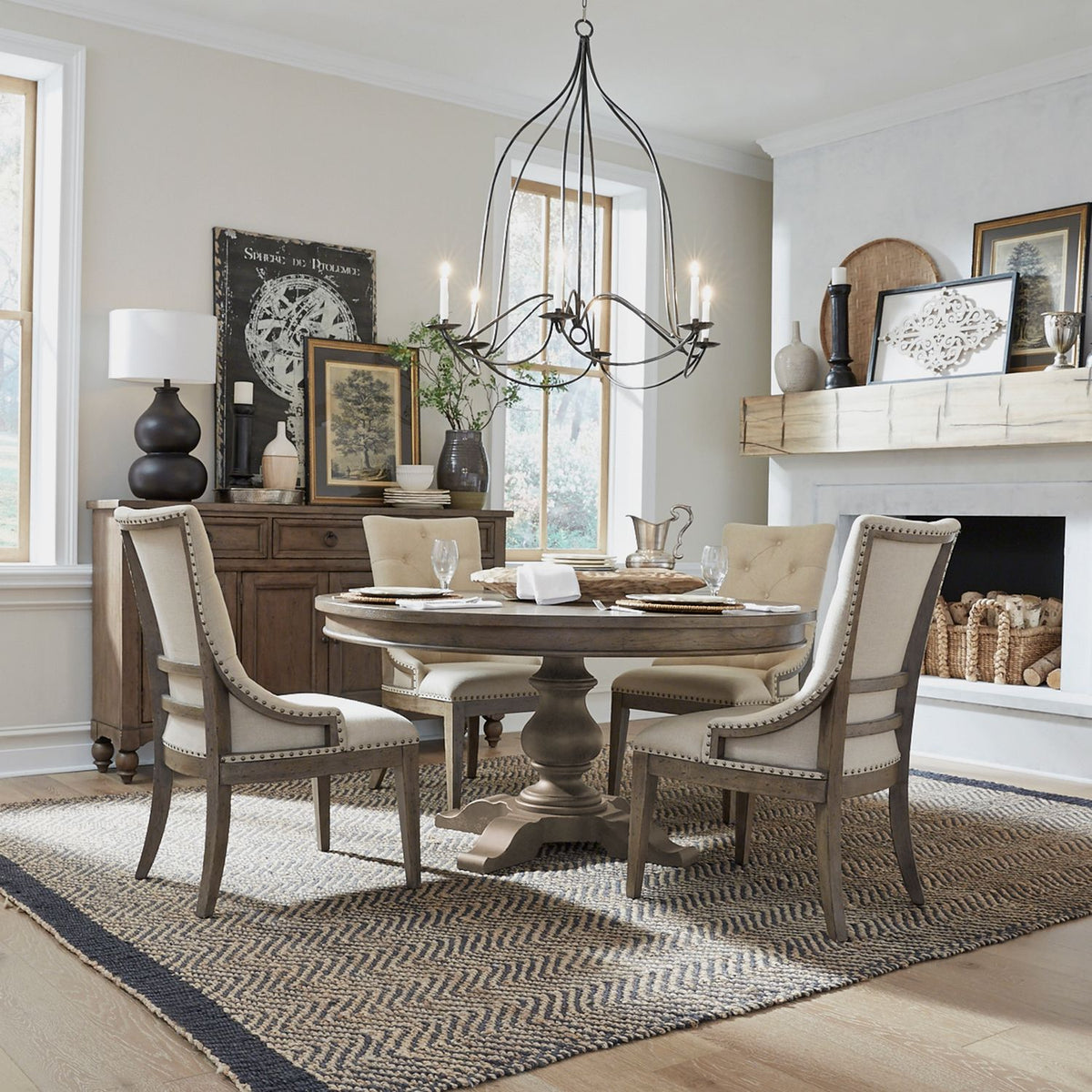 615-DR-5PDS - 5 Piece Pedestal Table Set - Liberty Furniture