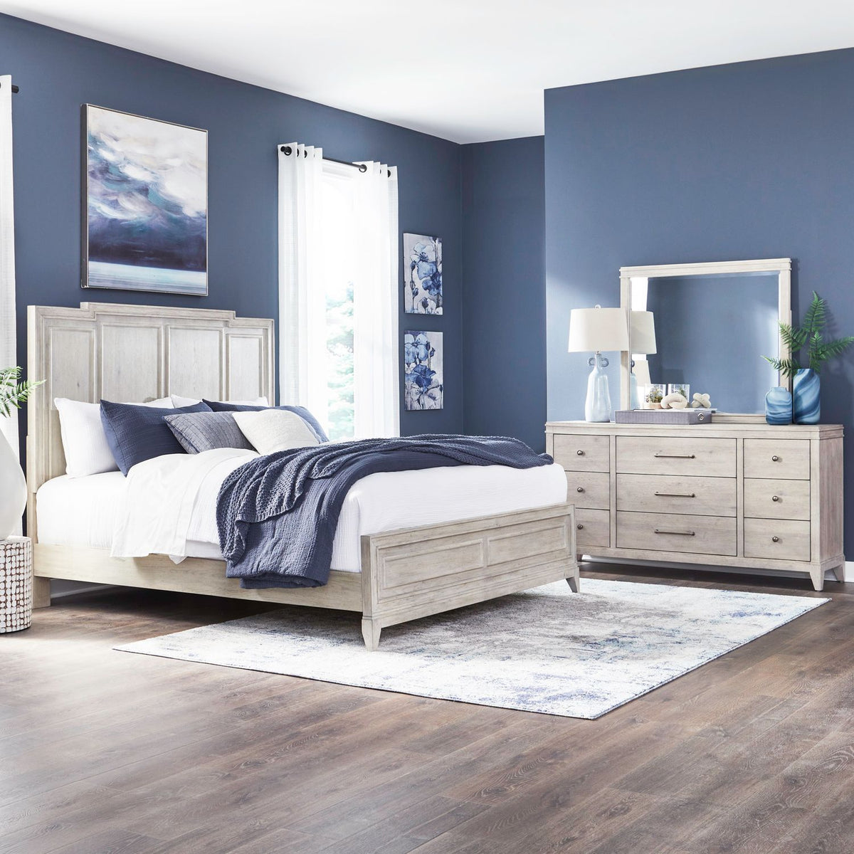 694-BR-KPBDM - King Panel Bed, Dresser & Mirror - Liberty Furniture