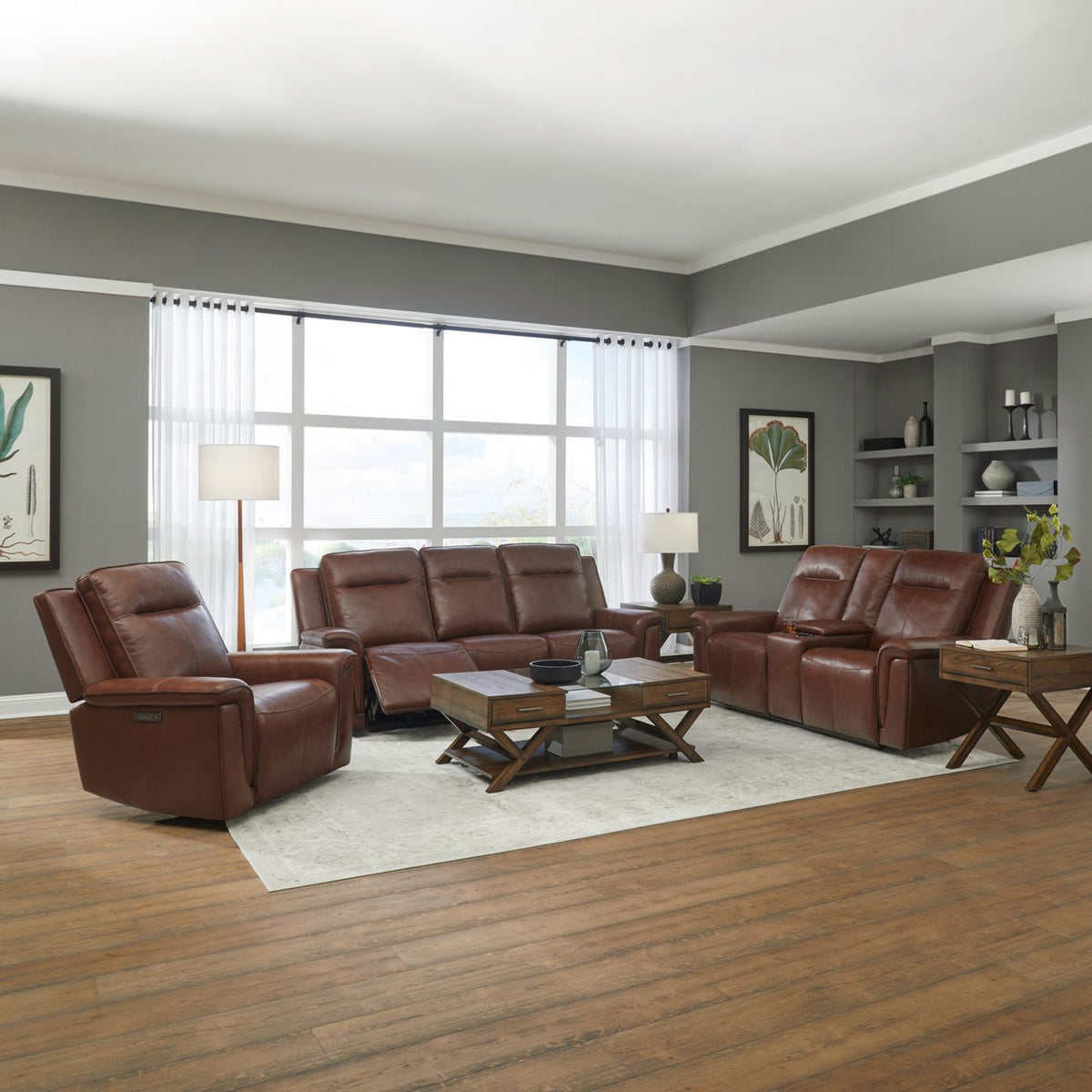 7001CG-UPH-SOLOREC - Sofa w/ Loveseat & Recliner - Liberty Furniture
