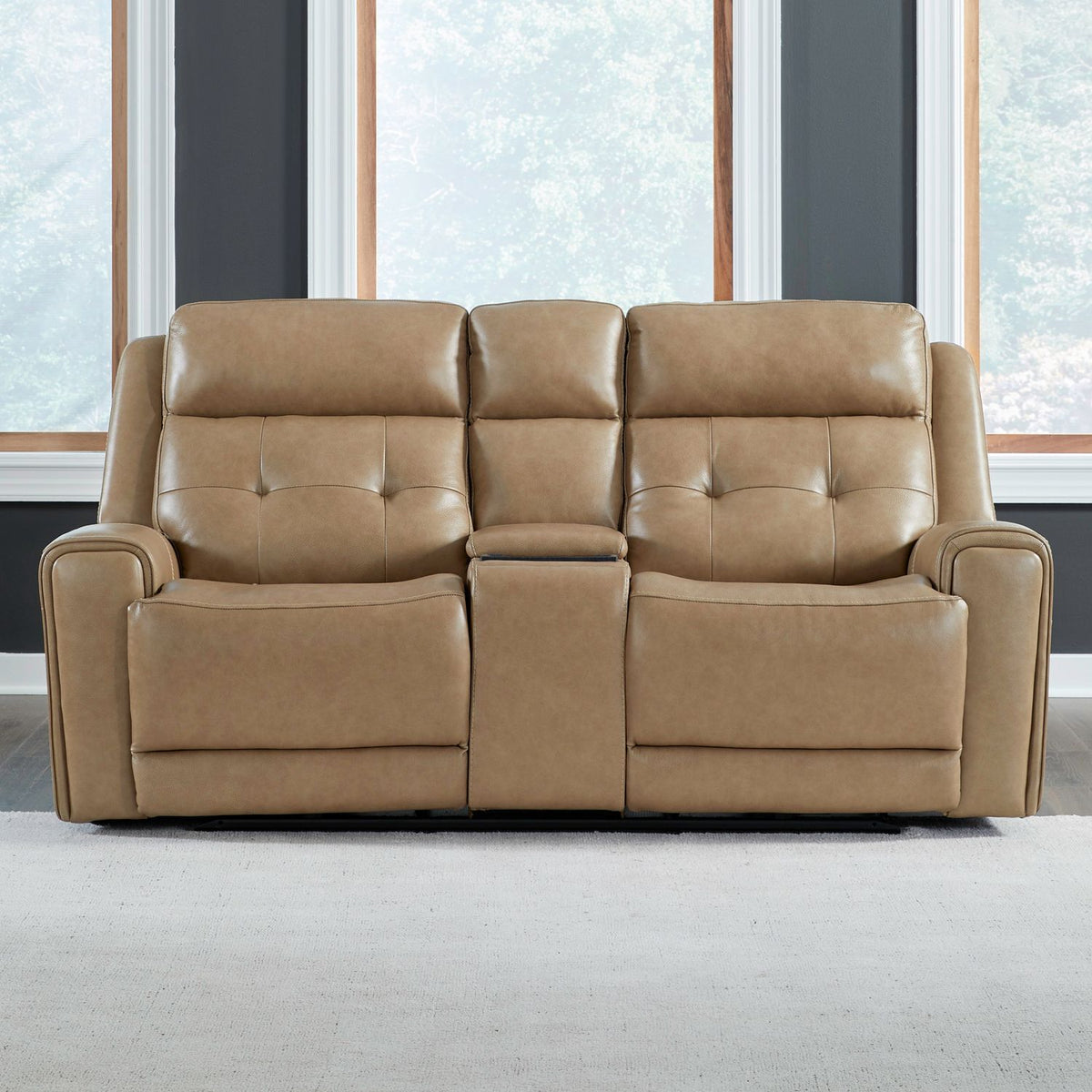 7006SN-23P - Loveseat w/Console P3 & ZG - York Sand - Liberty Furniture