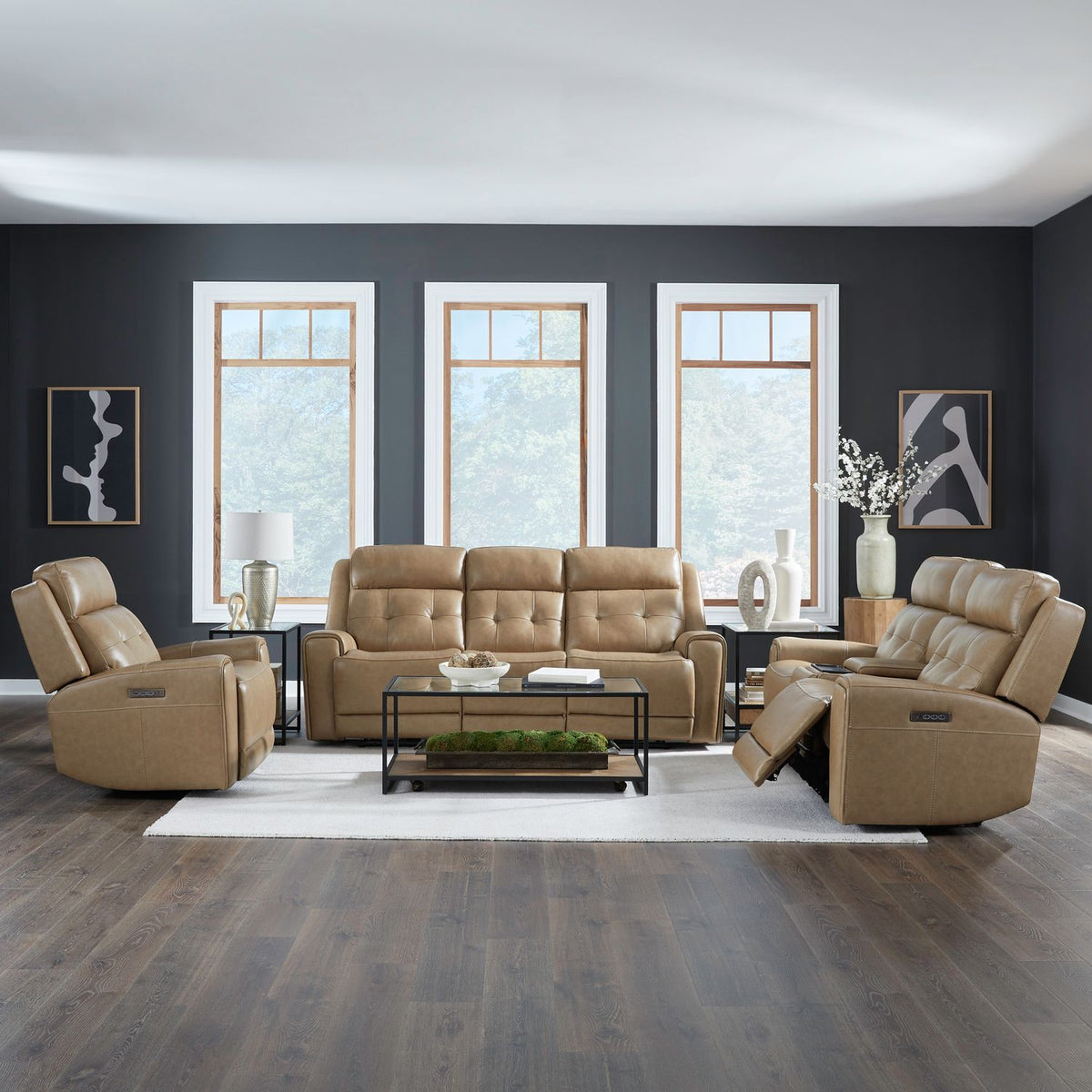 7006SN-UPH-SOLOREC - Sofa w/ Loveseat & Recliner - Liberty Furniture