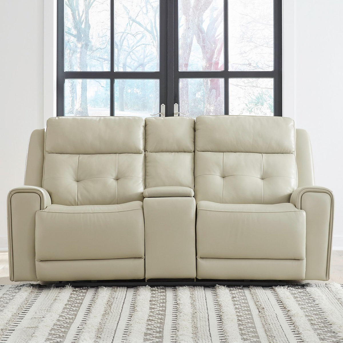 7006ST-23P - Loveseat w/Console P3 & ZG - Baja Stone - Liberty Furniture