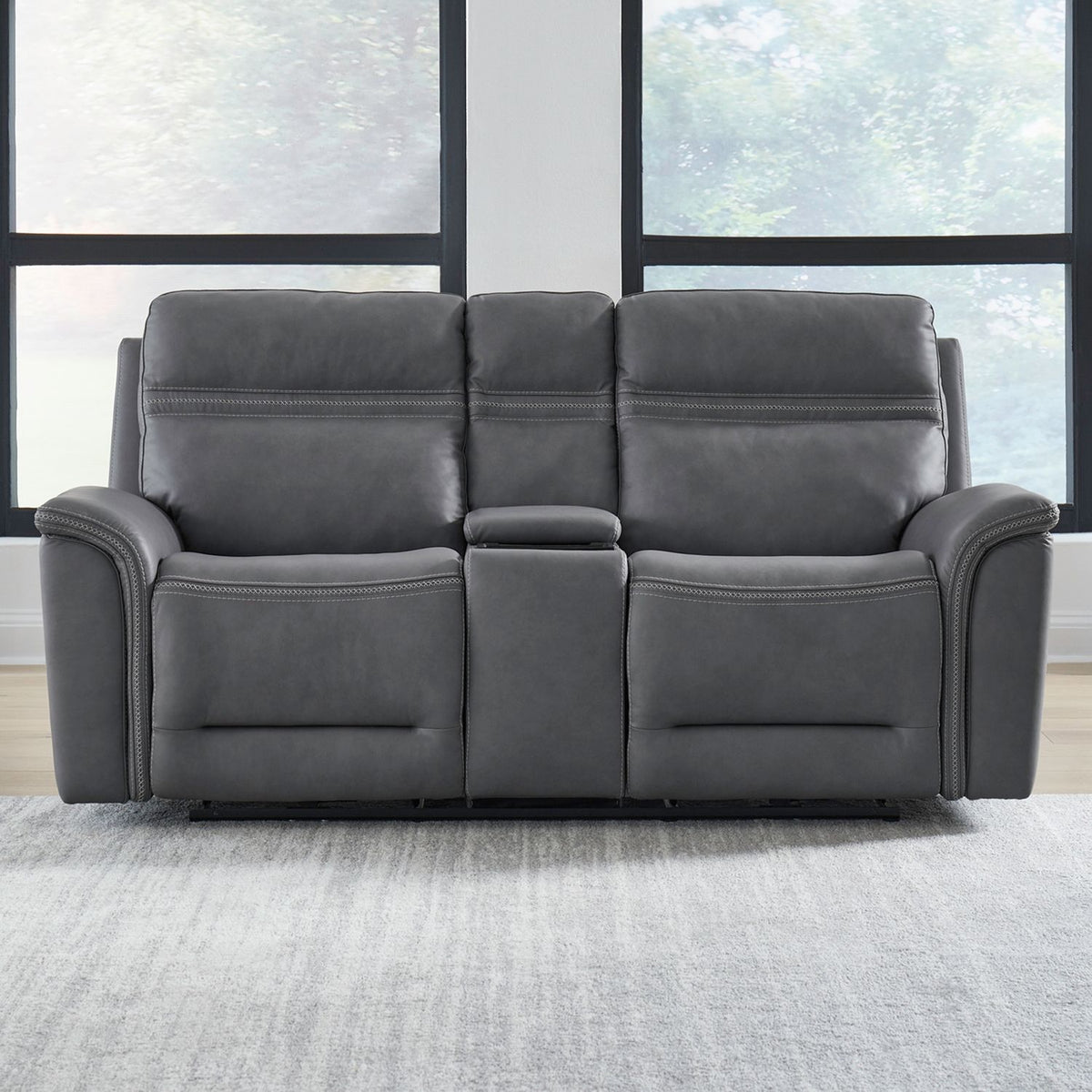 7007BG-23P - Loveseat w/Console P3 & ZG - Blue Gray - Liberty Furniture