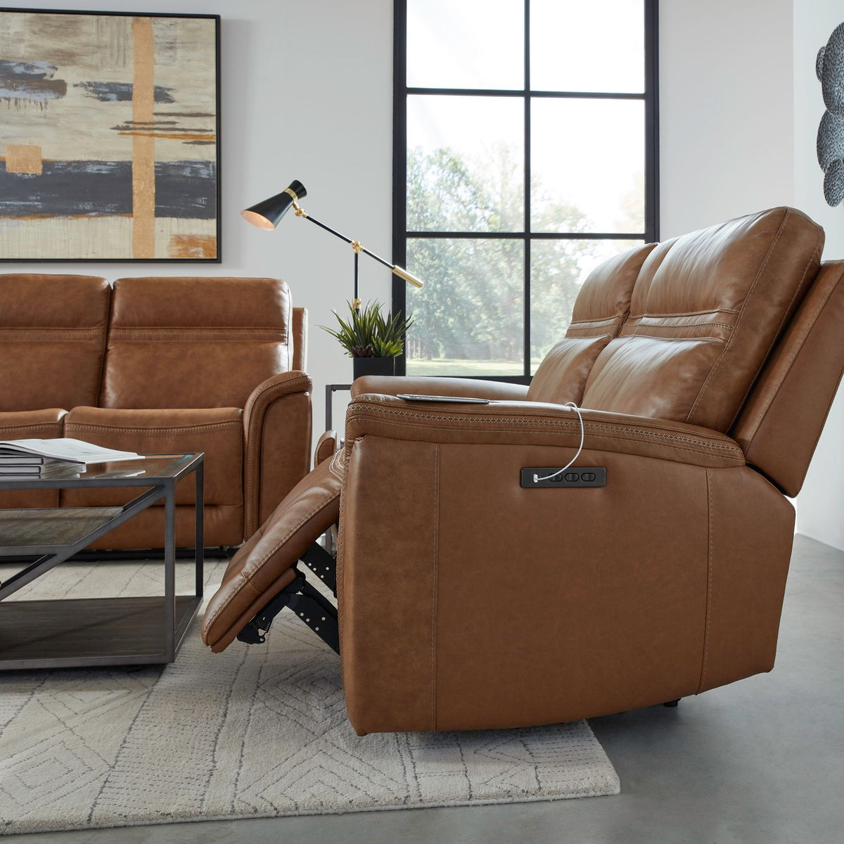 7007CM-23P - Loveseat w/Console P3 & ZG - Camel - Liberty Furniture