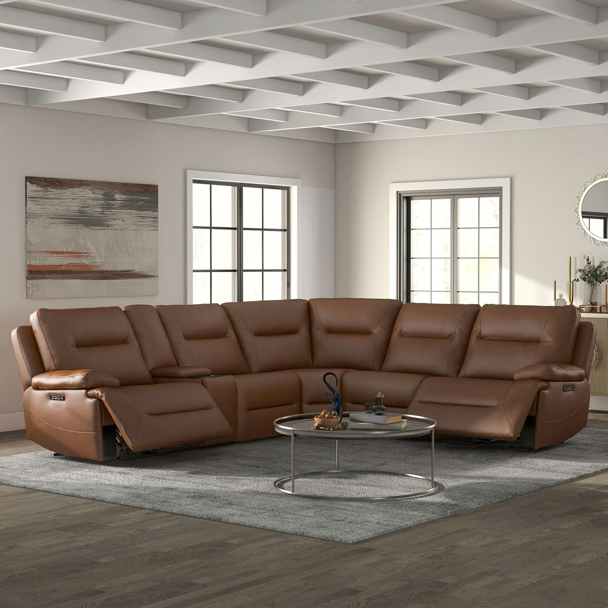 7008SD-43LP - L Arm Recliner P3 & ZG - Saddle - Liberty Furniture