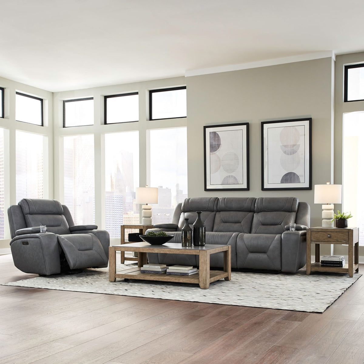 7019BG-UPH-SOREC - Sofa & Recliner - Liberty Furniture