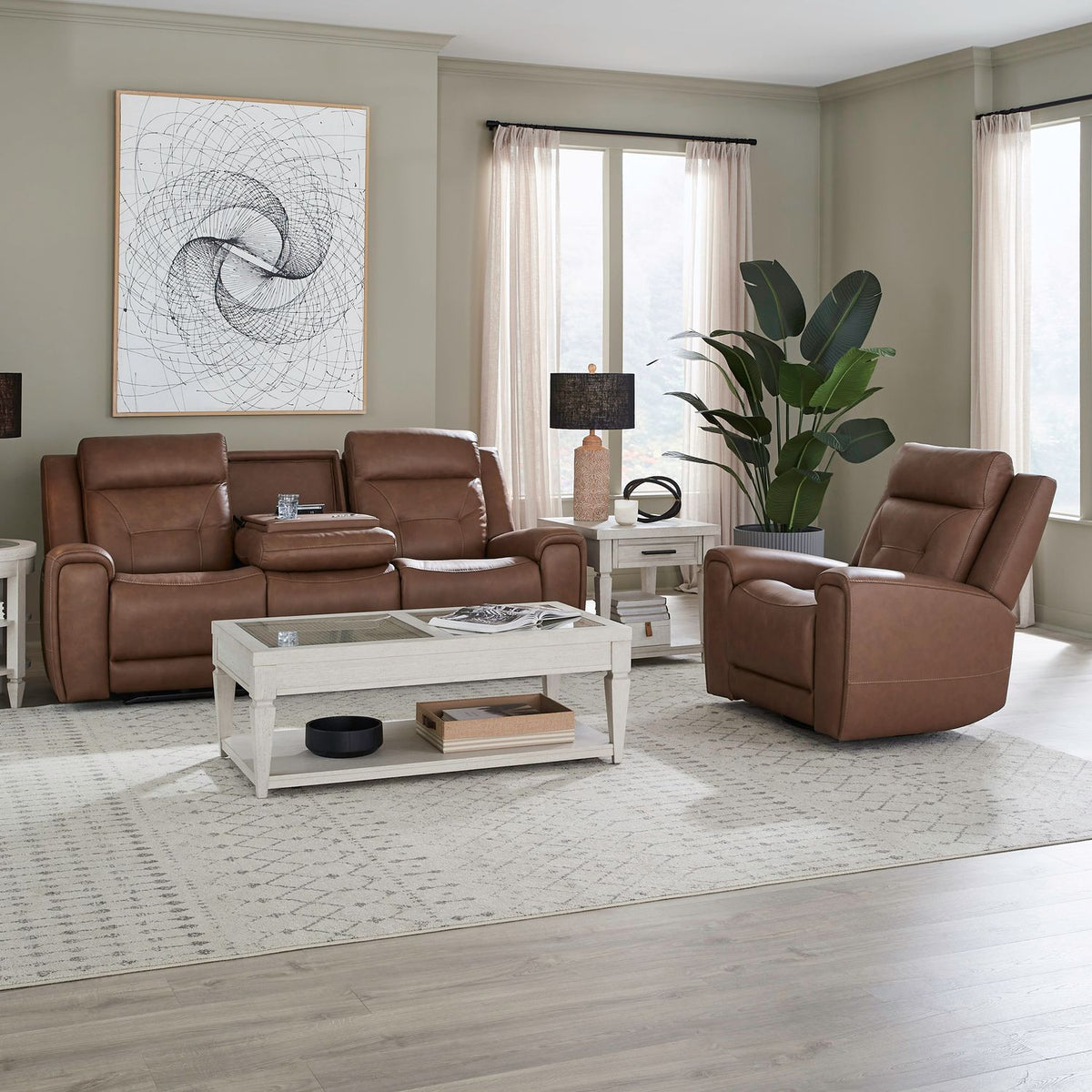 7023SD-UPH-SOREC - Sofa & Recliner - Liberty Furniture