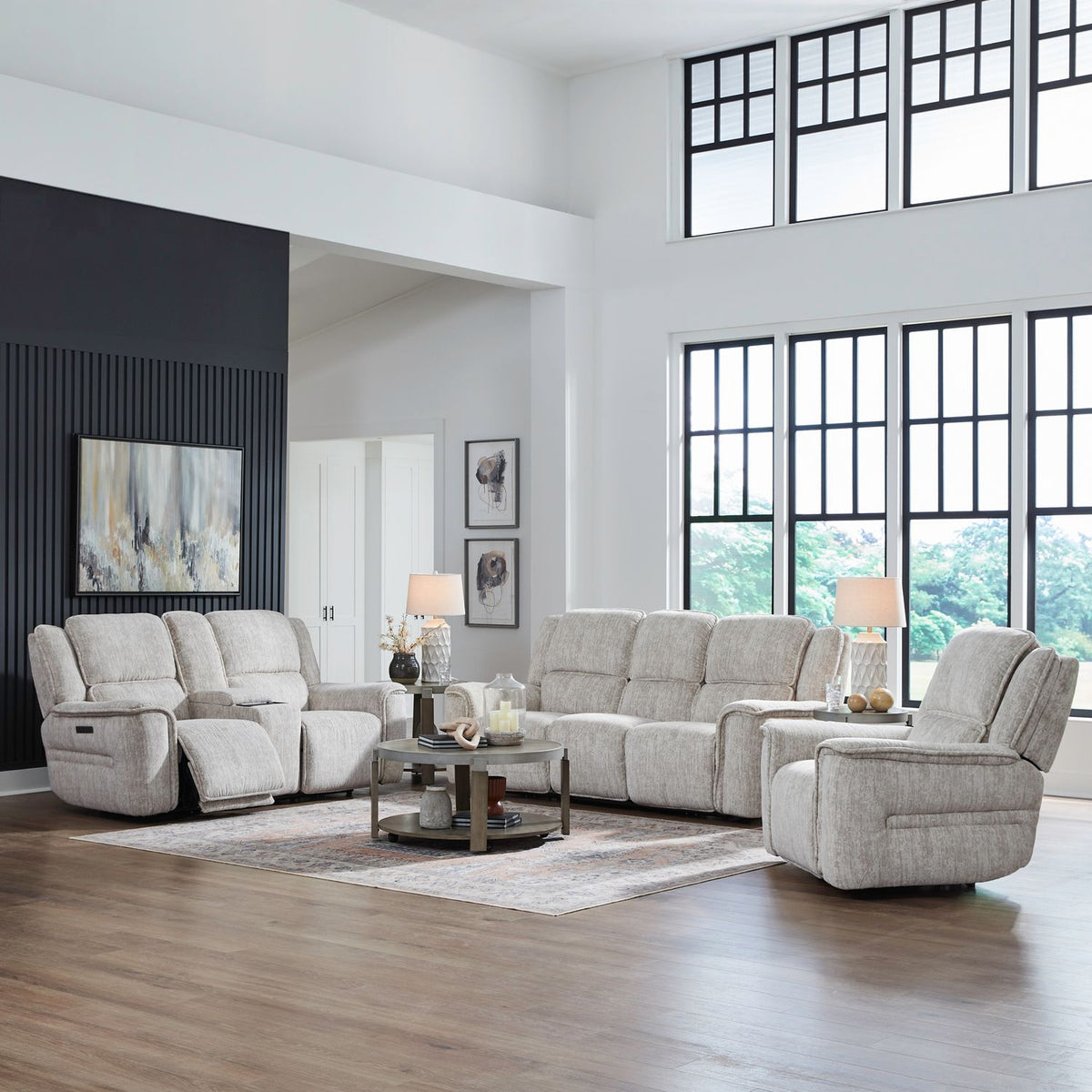 7025PF-UPH-SOLOREC - Sofa w/ Loveseat & Recliner - Liberty Furniture