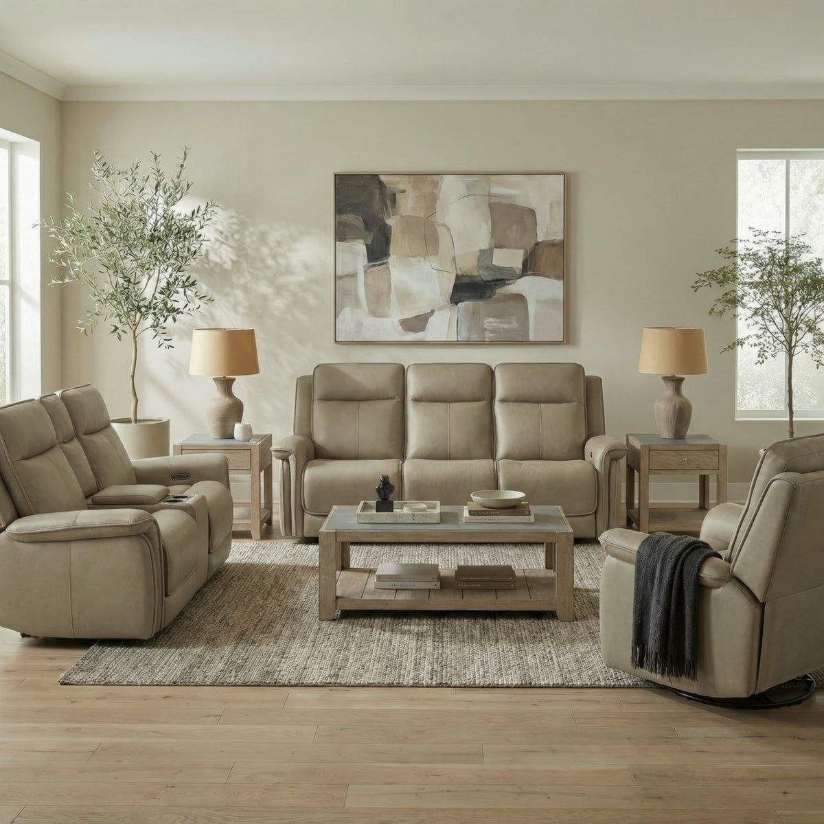 7030CS-UPH-SOLOREC - Sofa w/ Loveseat & Recliner - Liberty Furniture