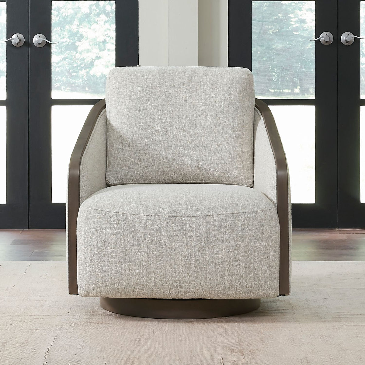 722-ACH16 - Uph Swivel Accent Chair - Dark Brown - Liberty Furniture