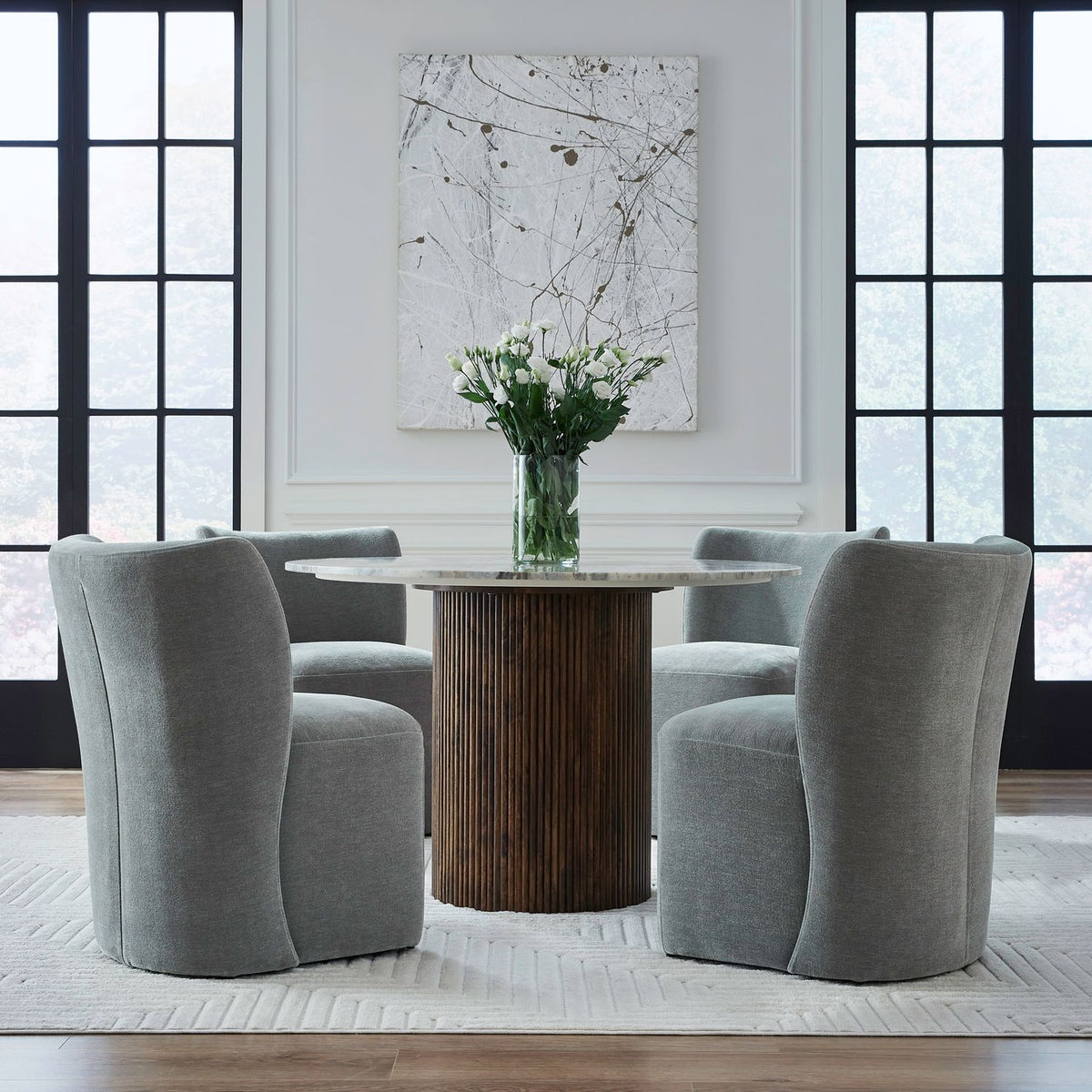 728-ADC90-SP - Accent Dining Chair w/ Casters - Sapphire - Liberty Furniture