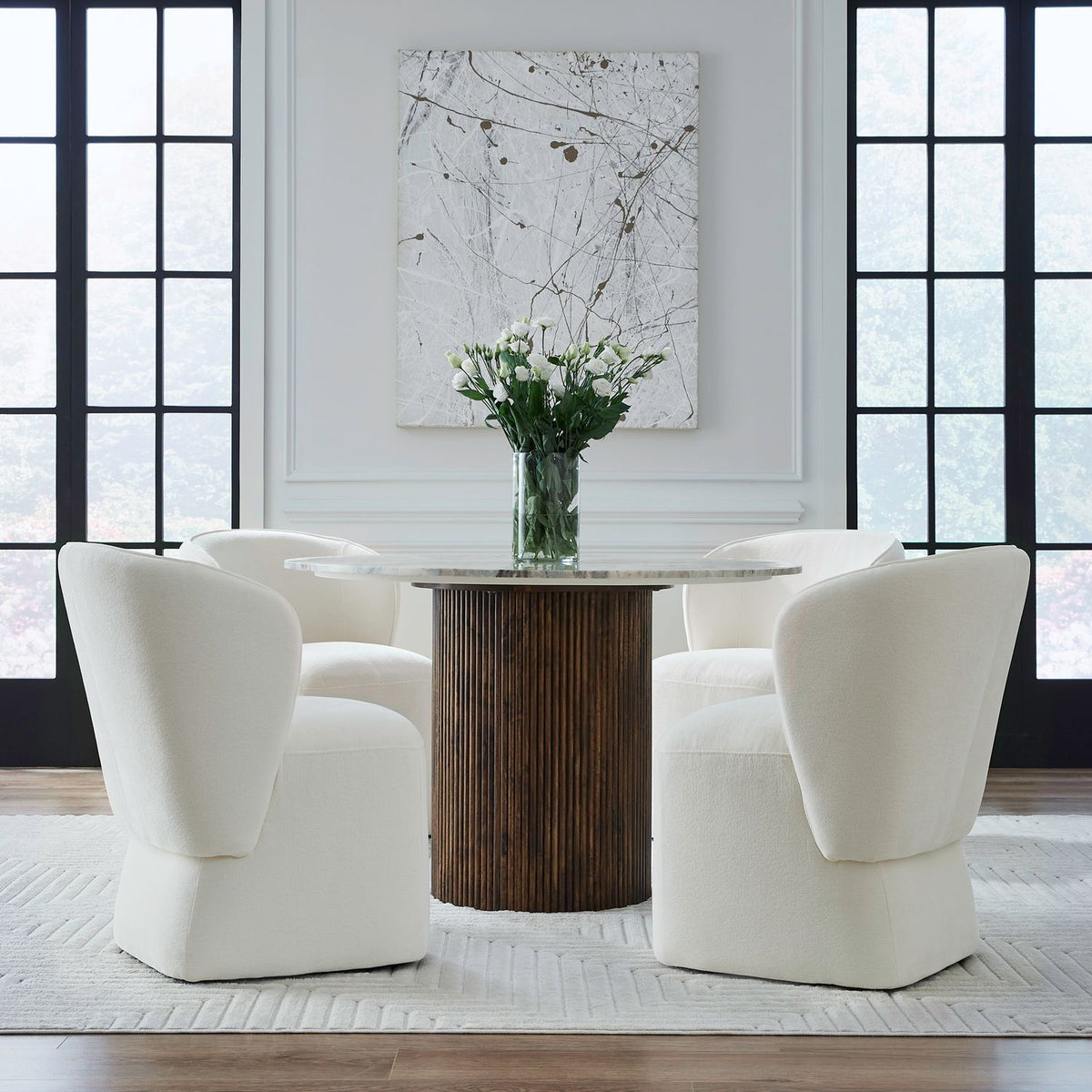 730-ADC90-IV - Accent Dining Chair w/ Casters - Ivory - Liberty Furniture