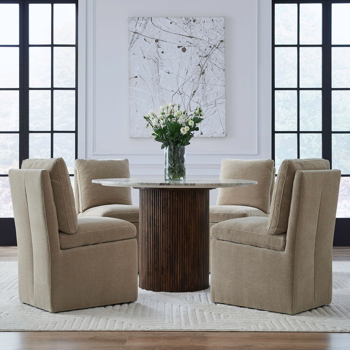 733-ADC90-WK - Accent Dining Chair w/ Casters - Wicker - Liberty Furniture