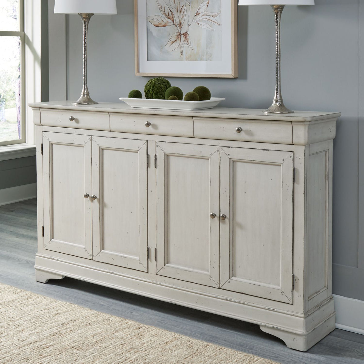 742W-HB7644 - Hall Buffet - White - Liberty Furniture