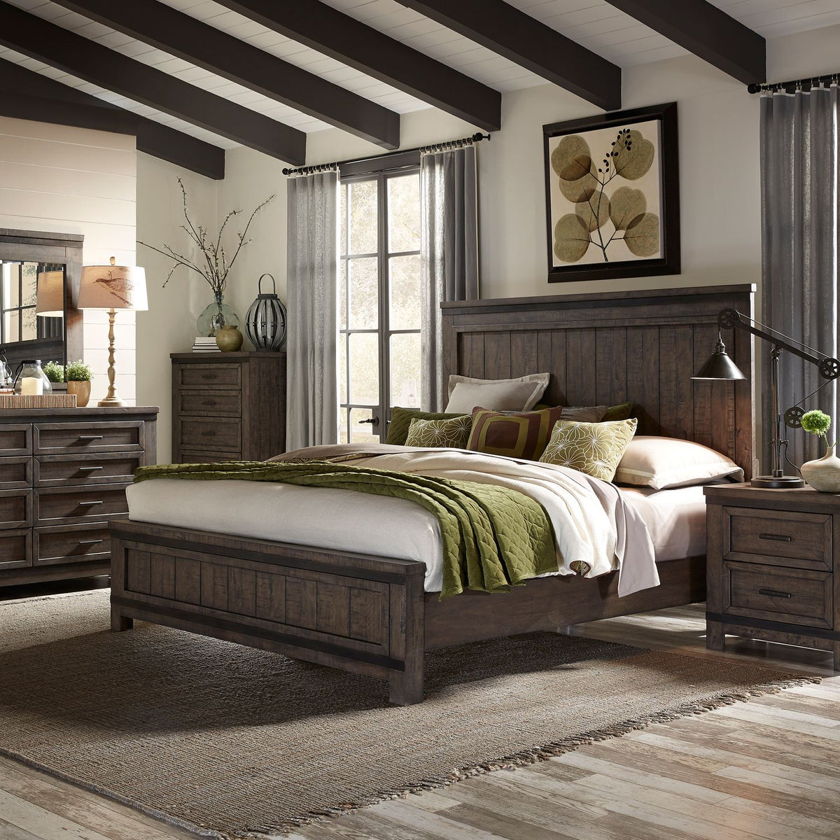 759-BR-CPBDMCN - King California Panel Bed, Dresser & Mirror, Chest, Night Stand - Liberty Furniture
