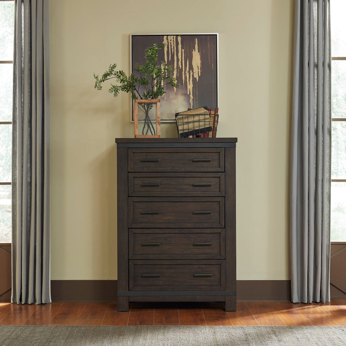 759-BR-KBBDMC - King Bookcase Bed, Dresser & Mirror, Chest - Liberty Furniture