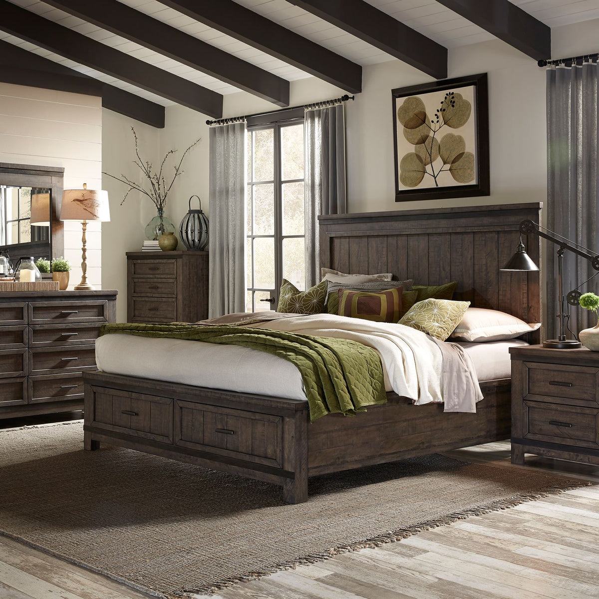 759-BR-KSBDMN - King Storage Bed, Dresser & Mirror, Night Stand - Liberty Furniture