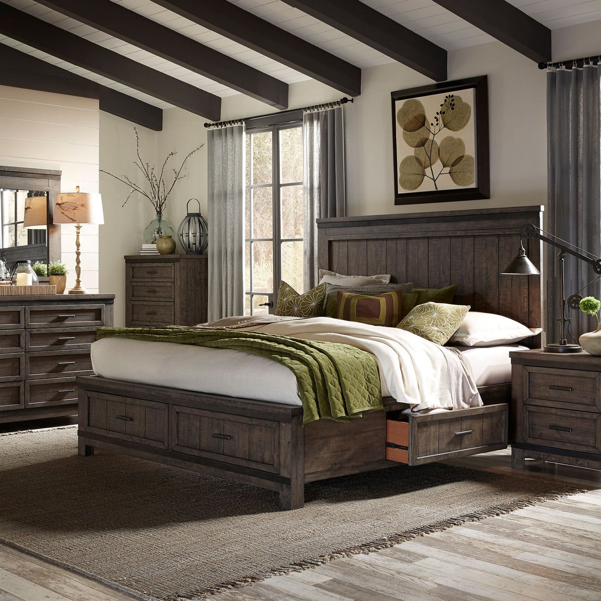759-BR-Q2SDMCN - Queen Two Sided Storage Bed, Dresser & Mirror, Chest, Night Stand - Liberty Furniture