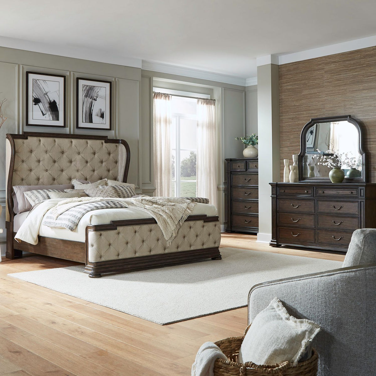 765-BR-QSHDMC - Queen Shelter Bed, Dresser & Mirror, Chest - Liberty Furniture