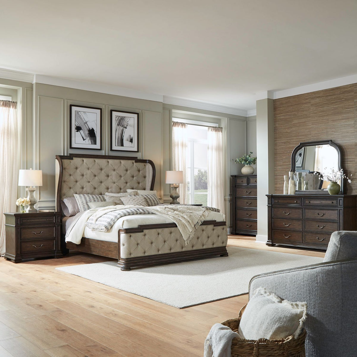 765-BR-QSHDMCN - Queen Shelter Bed, Dresser & Mirror, Chest, Night Stand - Liberty Furniture