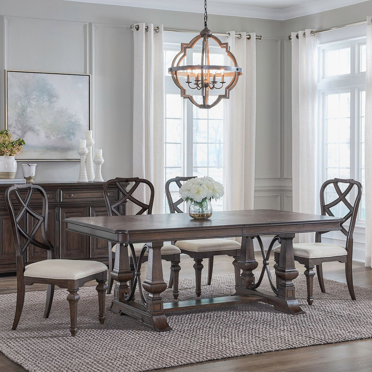 765-DR-5TRS - 5 Piece Trestle Table Set - Liberty Furniture