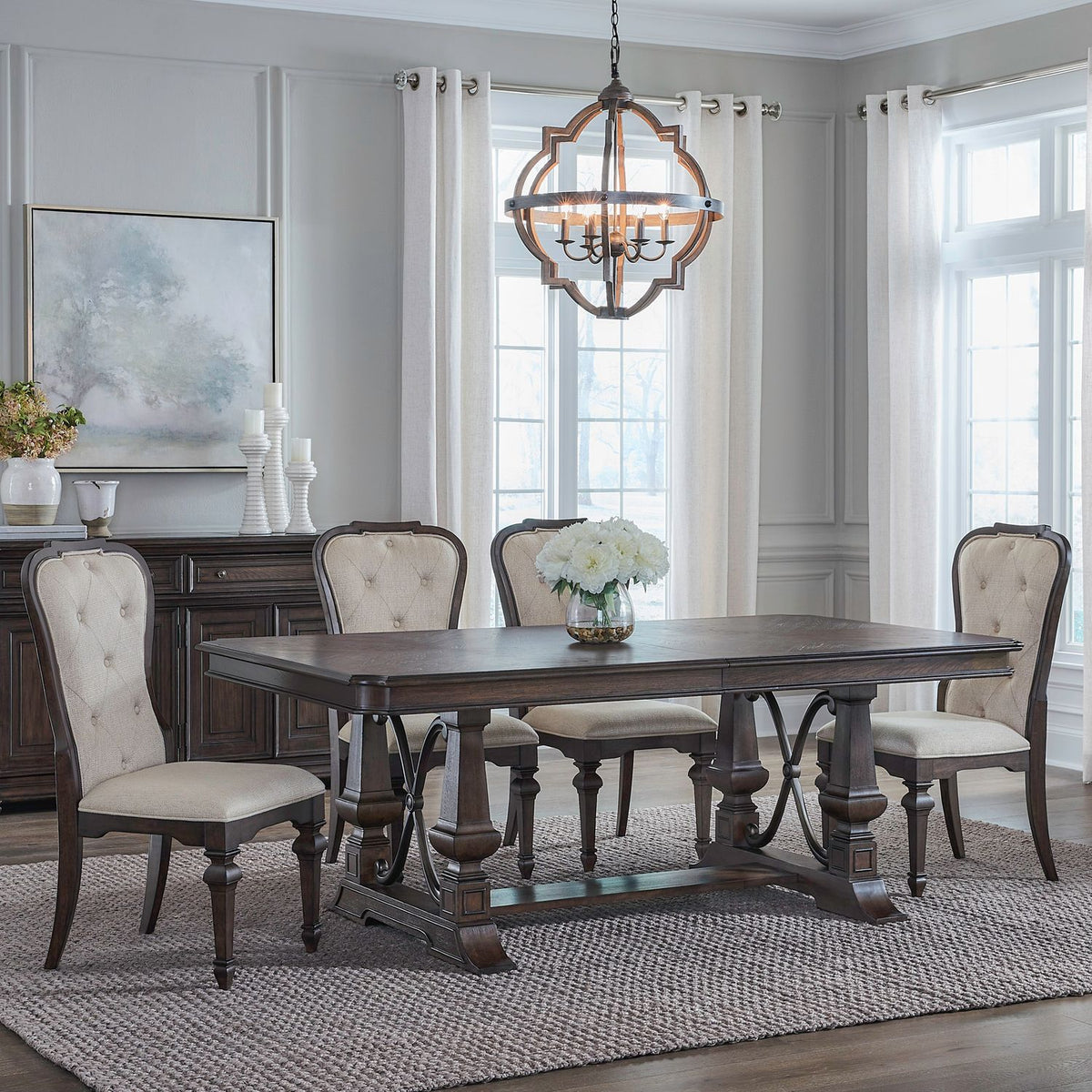 765-DR-O5TRS - Opt 5 Piece Trestle Table Set - Liberty Furniture