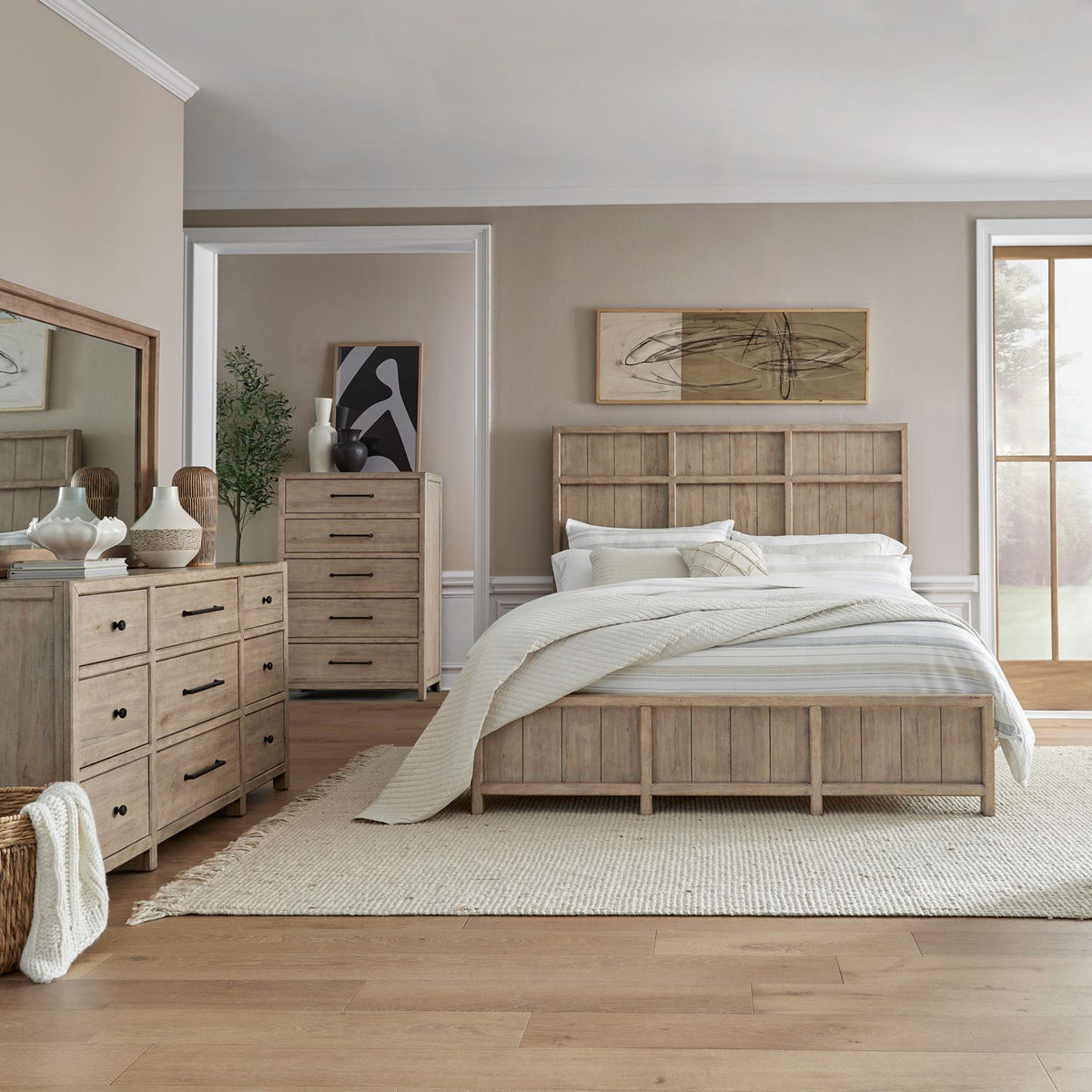 780-BR-KPBDMC - King Panel Bed, Dresser & Mirror, Chest - Liberty Furniture
