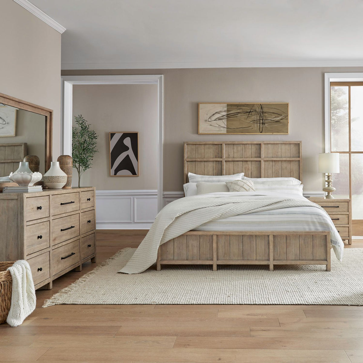 780-BR-KPBDMN - King Panel Bed, Dresser & Mirror, Night Stand - Liberty Furniture