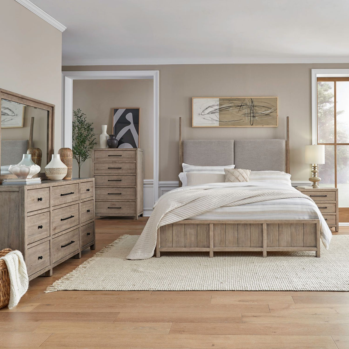 780-BR-QPSDMCN - Queen Poster Bed, Dresser & Mirror, Chest, Night Stand - Liberty Furniture