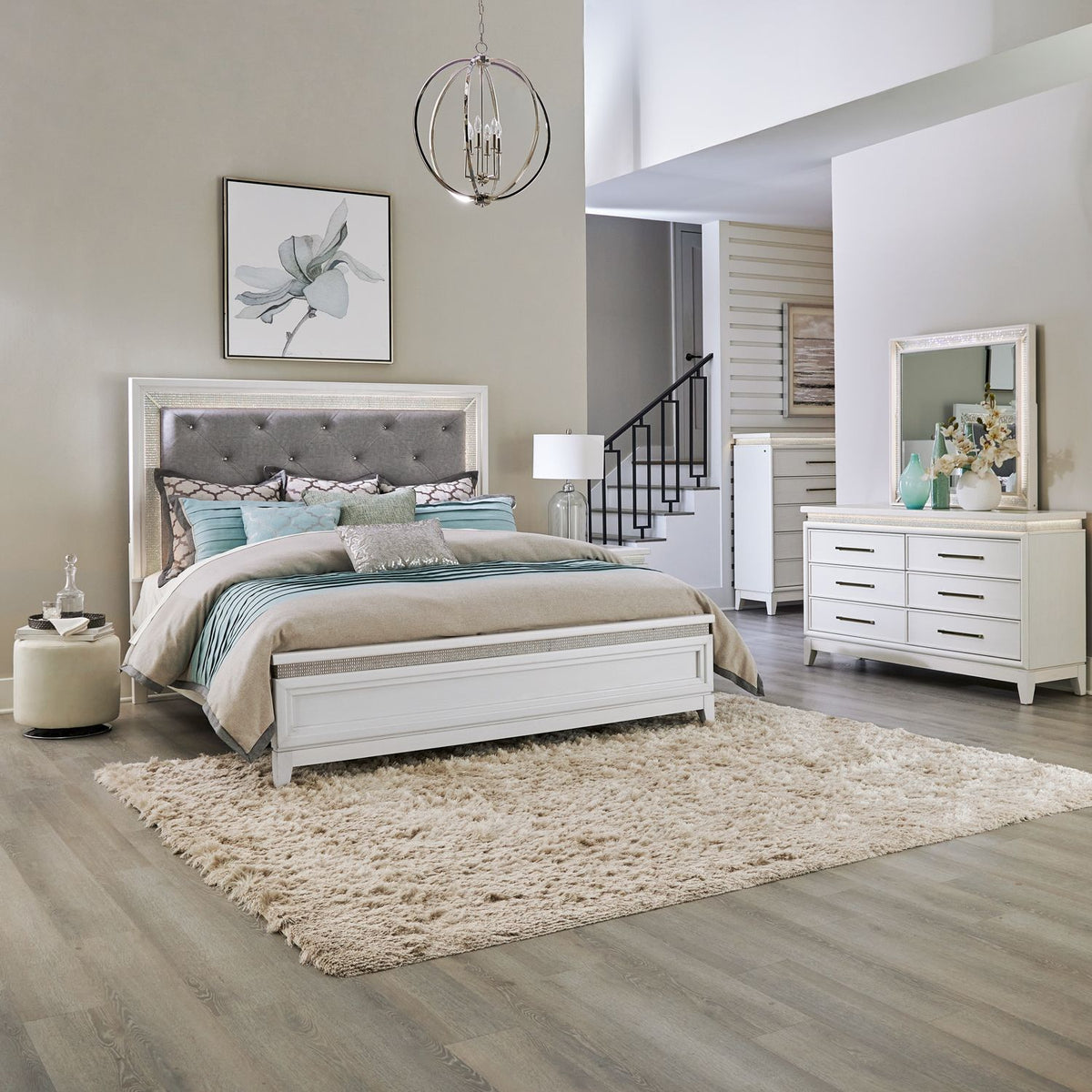 781-BR-QUBDMC - Queen Uph Bed, Dresser & Mirror, Chest - Liberty Furniture