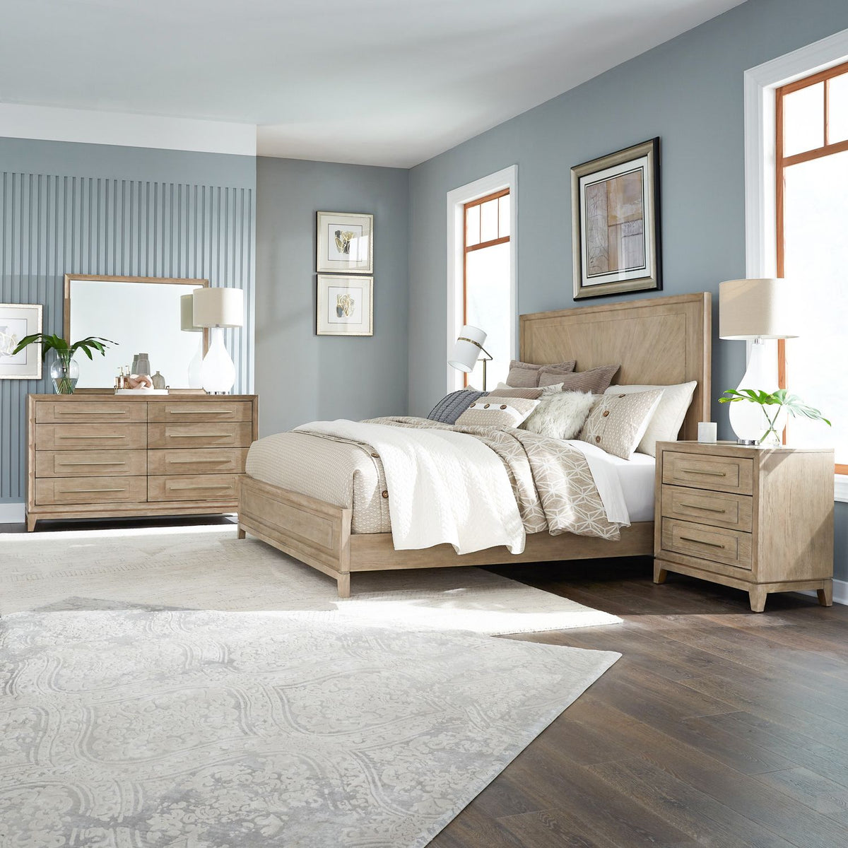 789-BR-KPBDMN - King Panel Bed, Dresser & Mirror, Night Stand - Liberty Furniture