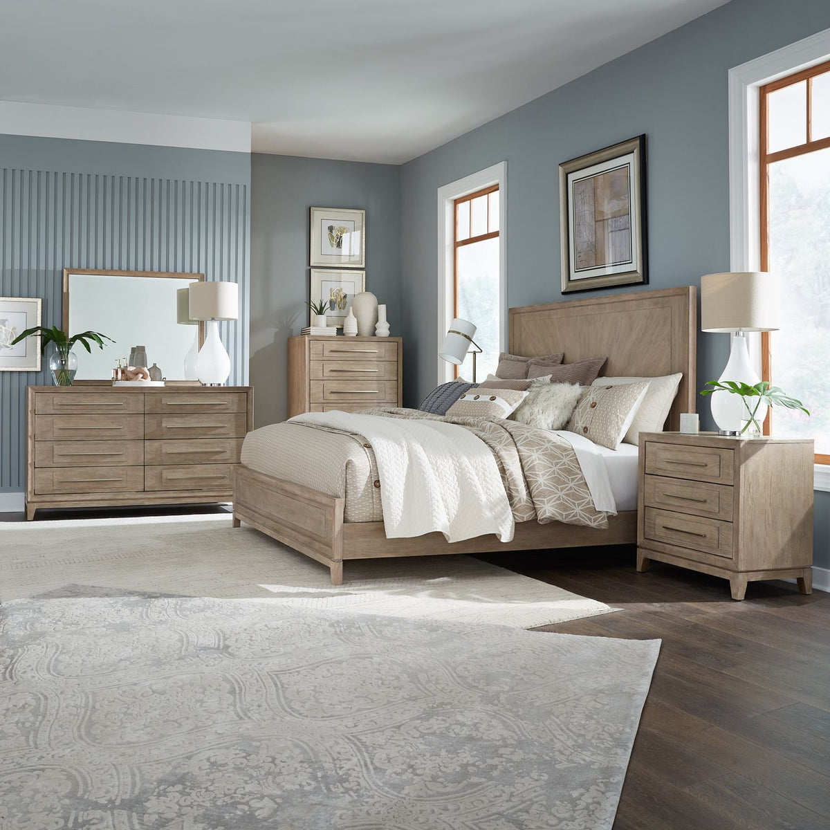 789-BR-QPBDMCN - Queen Panel Bed, Dresser & Mirror, Chest, Night Stand - Liberty Furniture