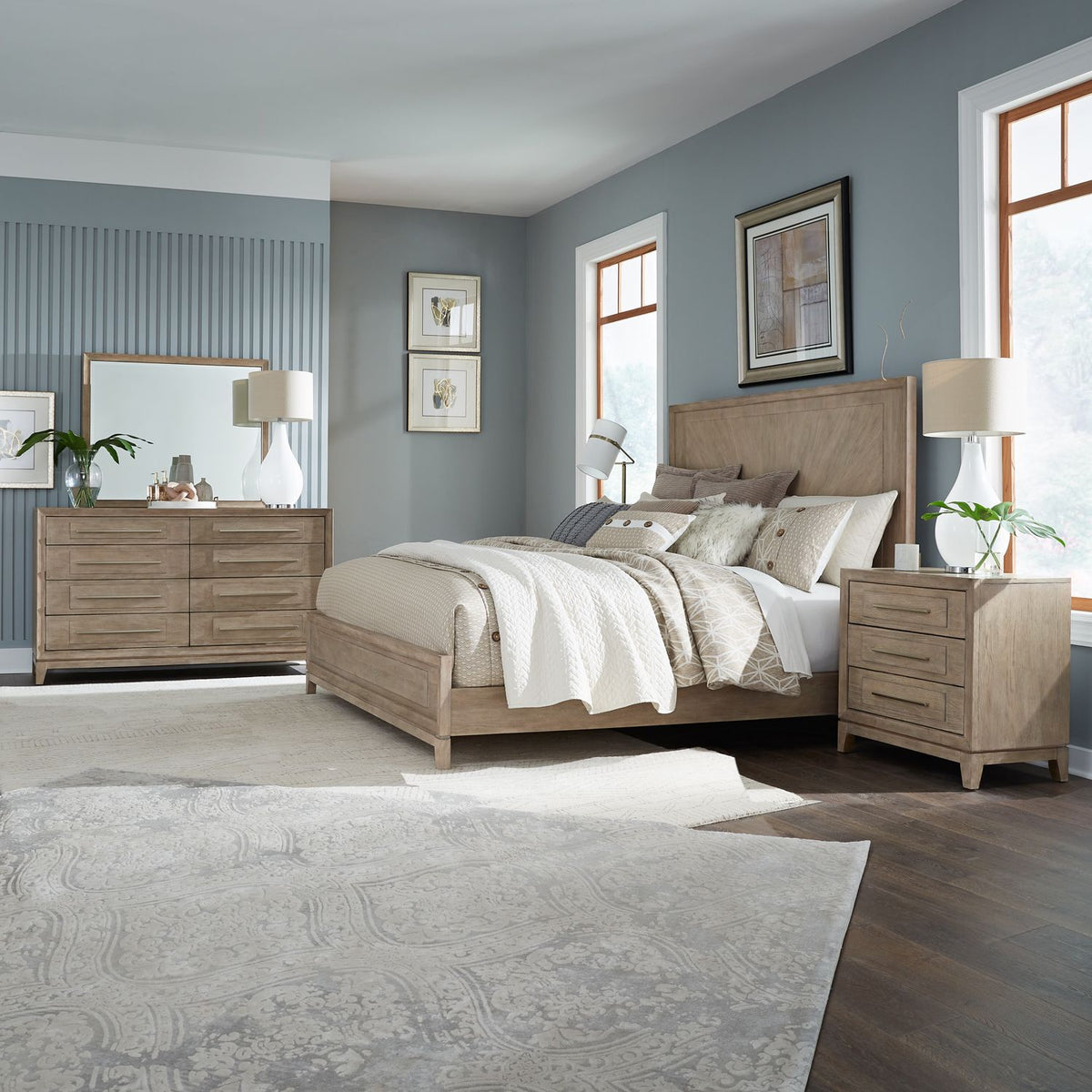789-BR-QPBDMN - Queen Panel Bed, Dresser & Mirror, Night Stand - Liberty Furniture