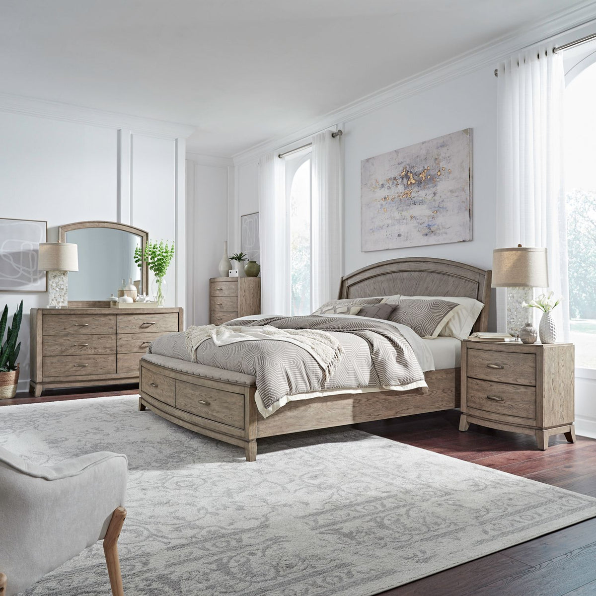 805-BR-KPBSDMCN - King Panel Storage Bed, Dresser & Mirror, Chest, NS - Liberty Furniture