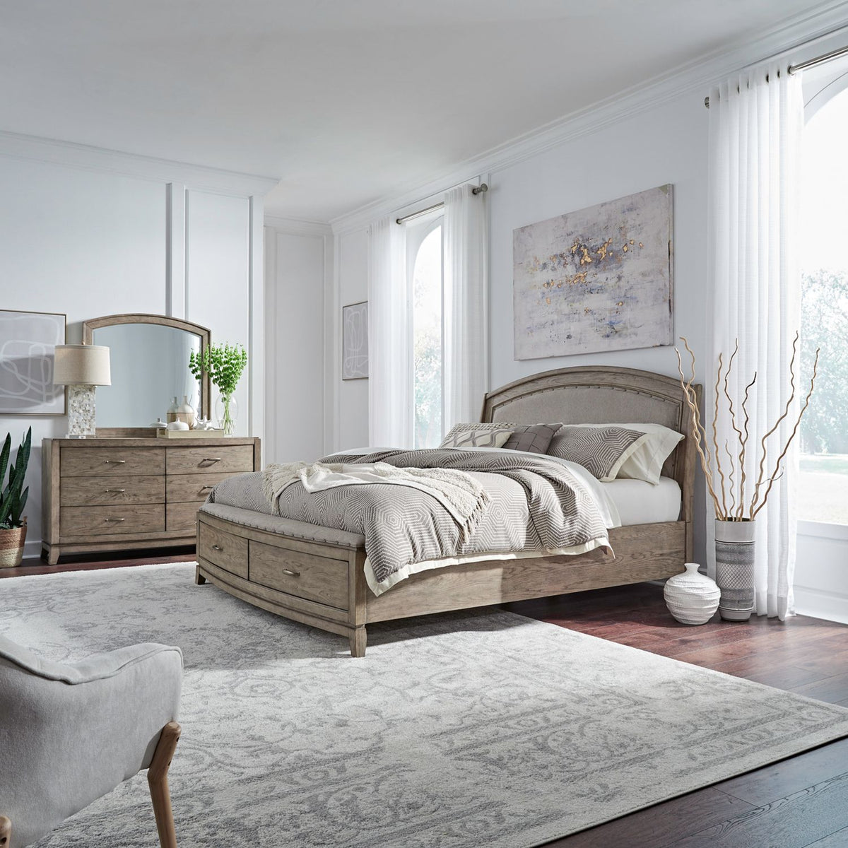 805-BR-QUSDM - Queen Uph Storage Bed, Dresser & Mirror - Liberty Furniture