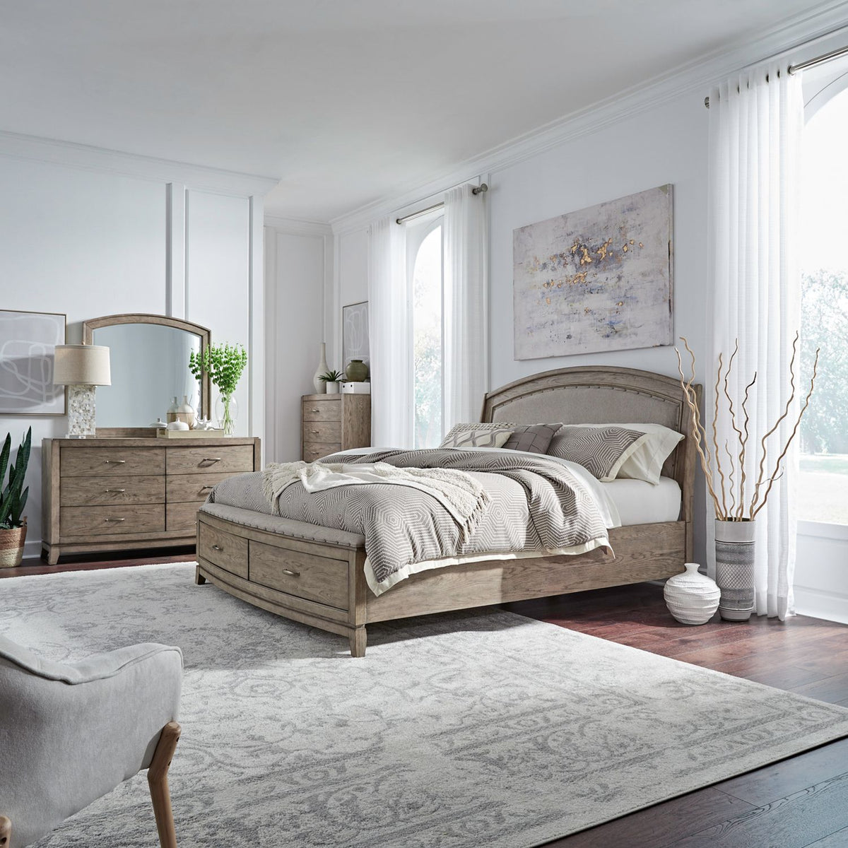 805-BR-QUSDMC - Queen Uph Storage Bed, Dresser & Mirror, Chest - Liberty Furniture