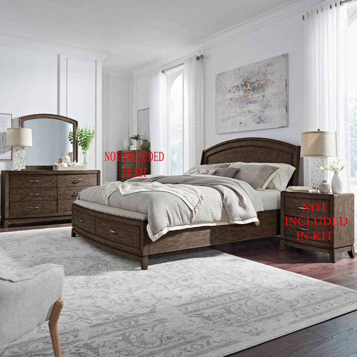 805B-BR-KPBSDM - King Panel Storage Bed, Dresser & Mirror - Liberty Furniture