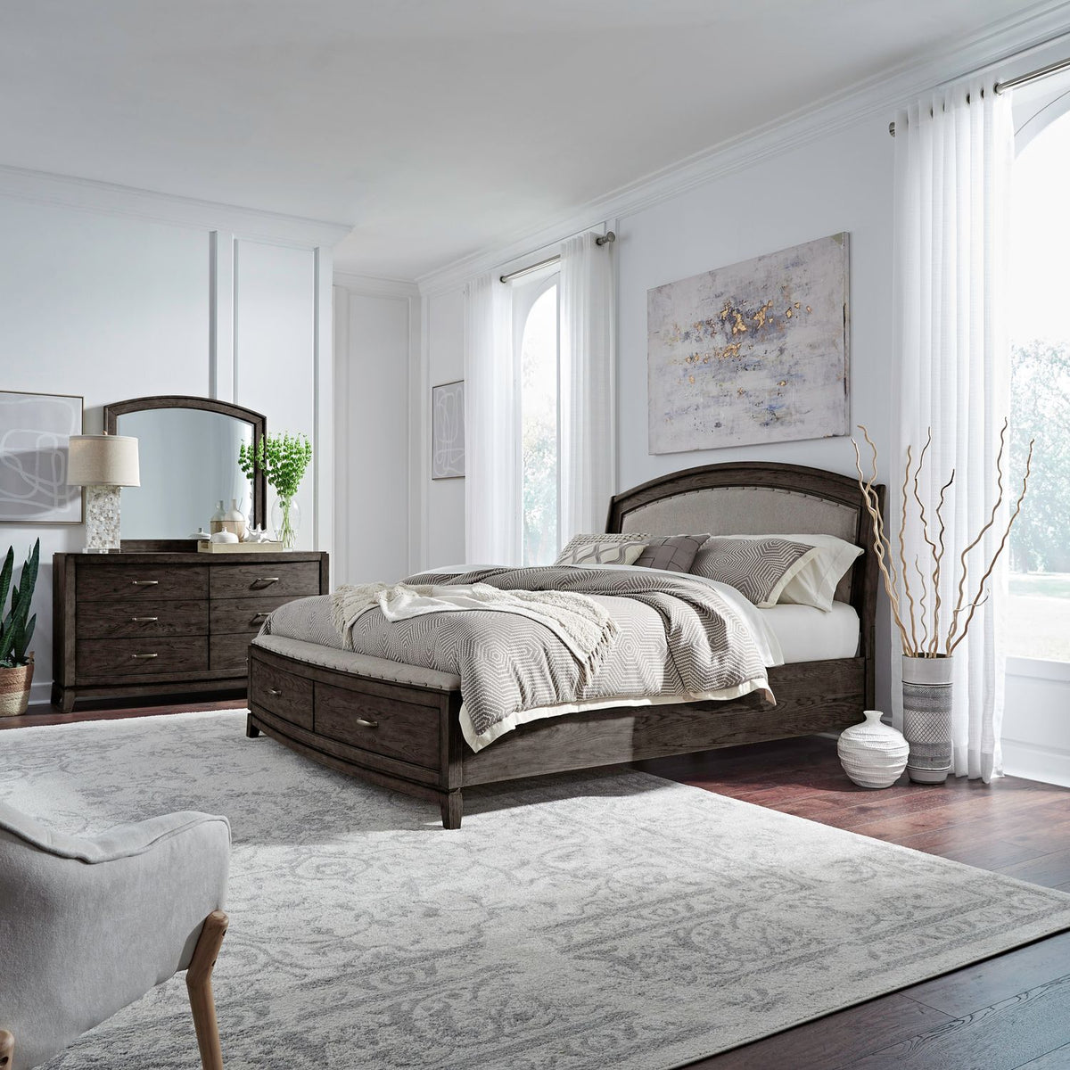 805B-BR-QUSDM - Queen Uph Storage Bed, Dresser & Mirror - Liberty Furniture