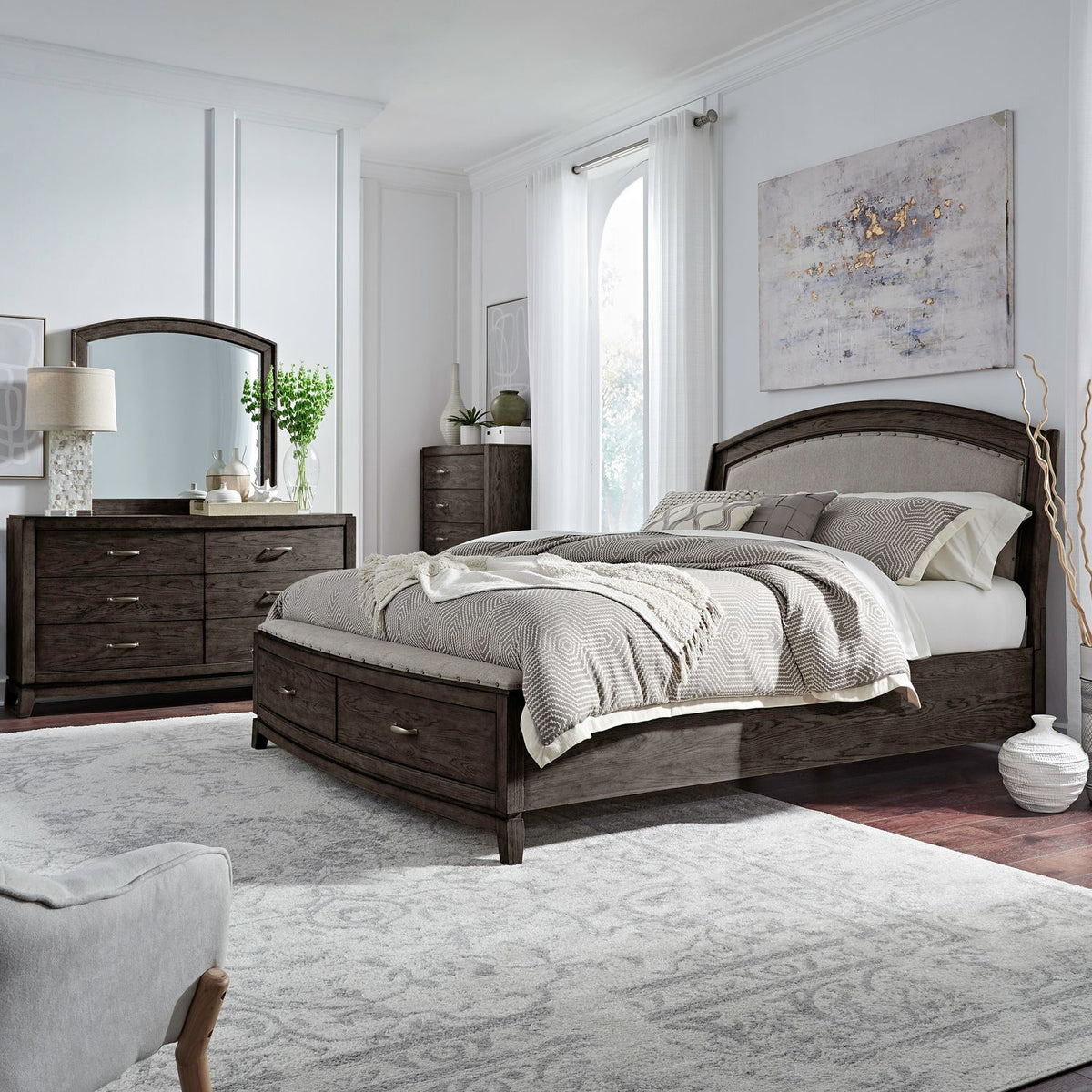 805B-BR-QUSDMC - Queen Uph Storage Bed, Dresser & Mirror, Chest - Liberty Furniture
