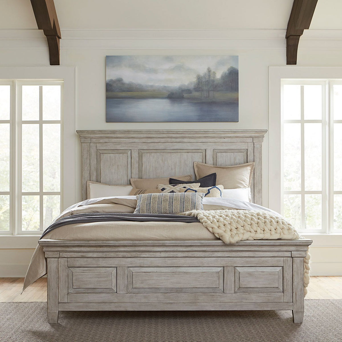 824-BR-QPBDM - Queen Panel Bed, Dresser & Mirror - Liberty Furniture