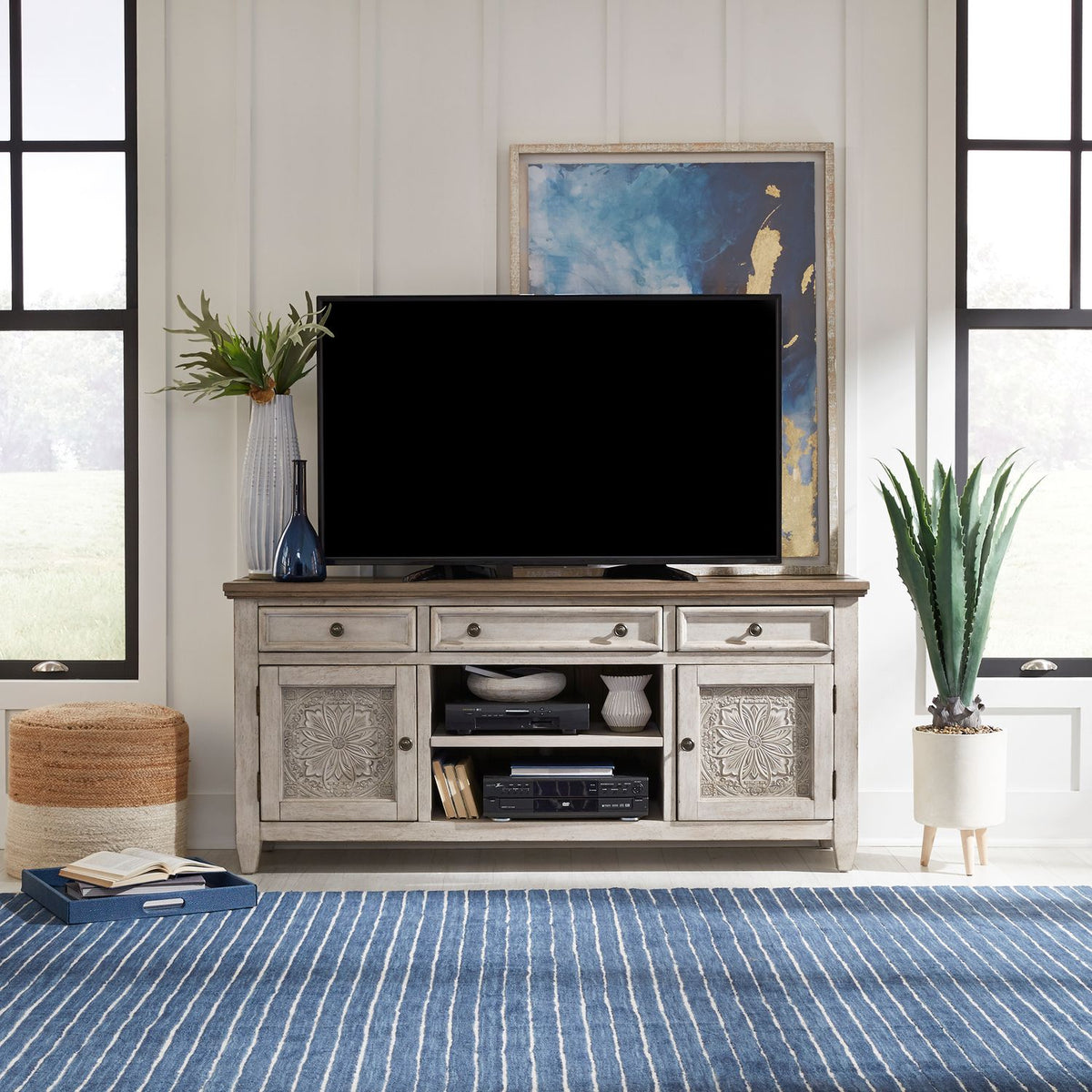 824-TV66T - 66 Inch Tile TV Console - Liberty Furniture