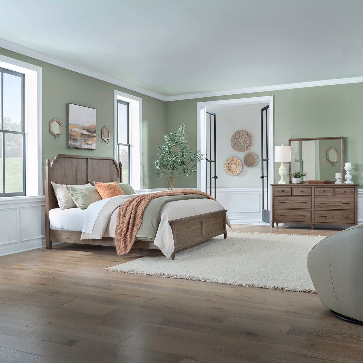 866-BR-QPBDM - Queen Panel Bed, Dresser & Mirror - Liberty Furniture