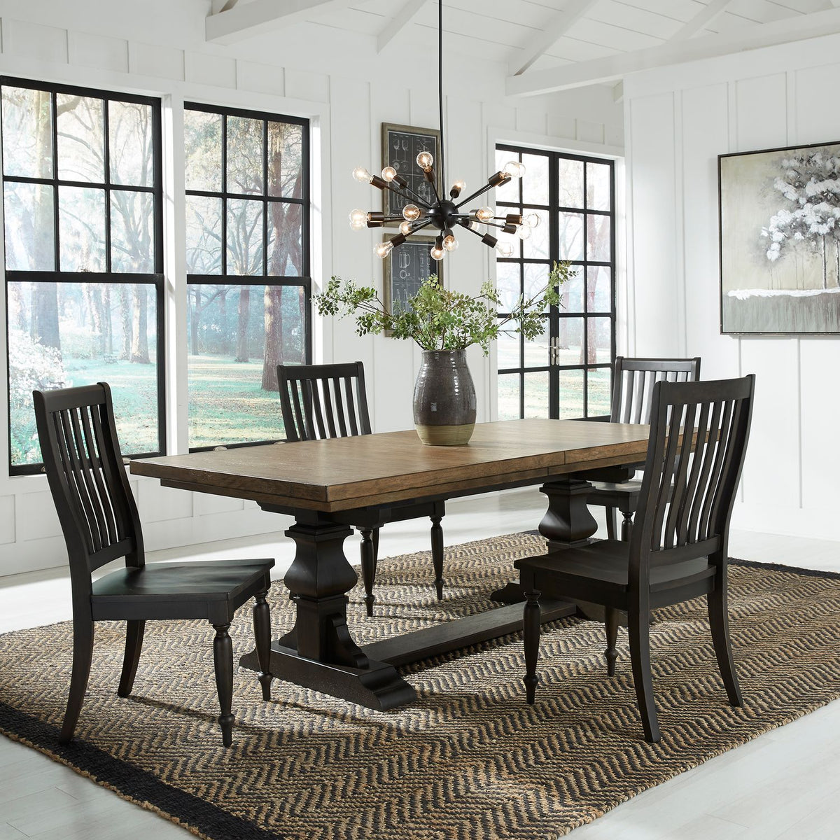879-DR-5TRS - 5 Piece Trestle Table Set - Liberty Furniture